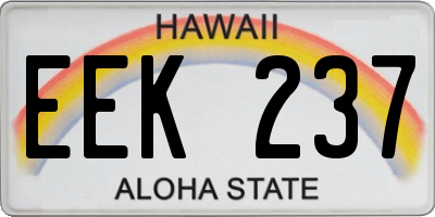 HI license plate EEK237