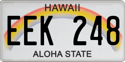HI license plate EEK248