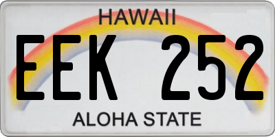 HI license plate EEK252