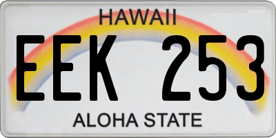 HI license plate EEK253