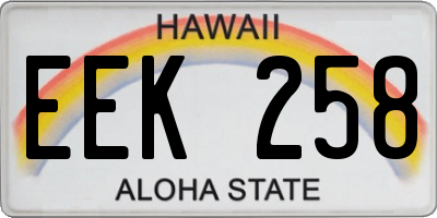 HI license plate EEK258