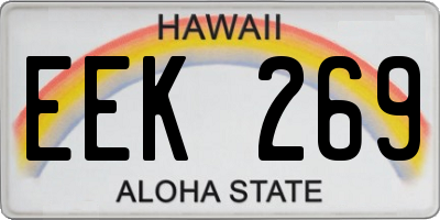 HI license plate EEK269