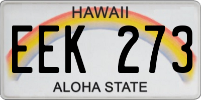 HI license plate EEK273