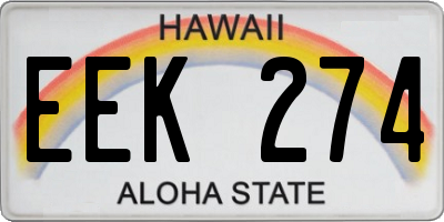 HI license plate EEK274