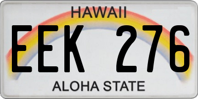 HI license plate EEK276