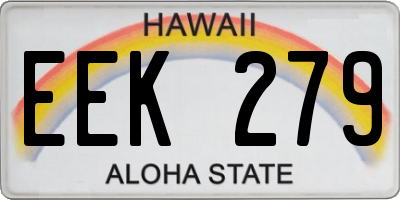 HI license plate EEK279