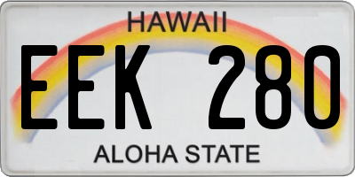 HI license plate EEK280