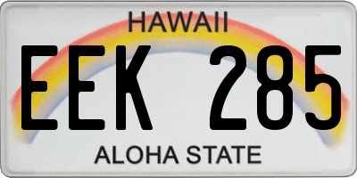 HI license plate EEK285