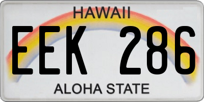 HI license plate EEK286