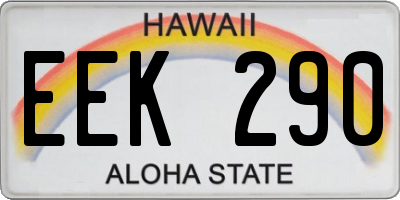 HI license plate EEK290