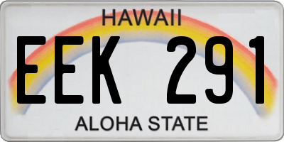 HI license plate EEK291