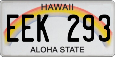 HI license plate EEK293