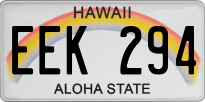 HI license plate EEK294