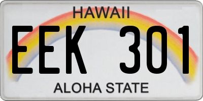 HI license plate EEK301