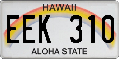 HI license plate EEK310