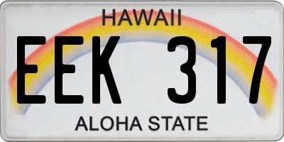 HI license plate EEK317