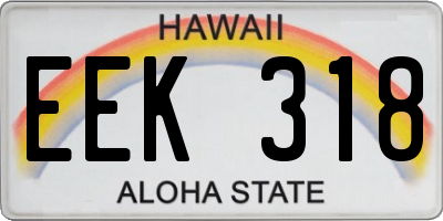 HI license plate EEK318