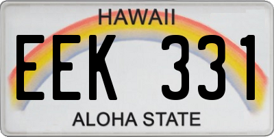 HI license plate EEK331