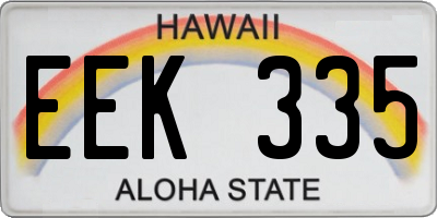 HI license plate EEK335