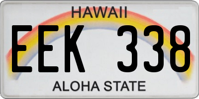 HI license plate EEK338