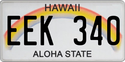 HI license plate EEK340