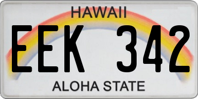 HI license plate EEK342
