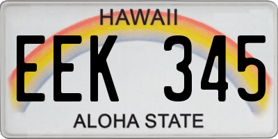 HI license plate EEK345