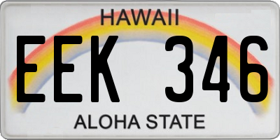 HI license plate EEK346