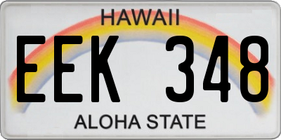 HI license plate EEK348
