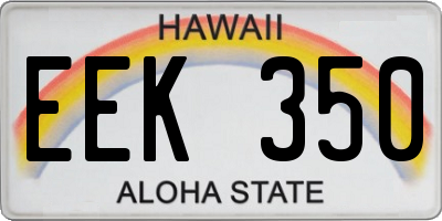 HI license plate EEK350