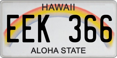HI license plate EEK366