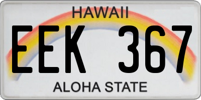HI license plate EEK367
