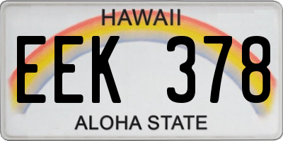 HI license plate EEK378