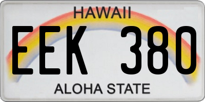 HI license plate EEK380