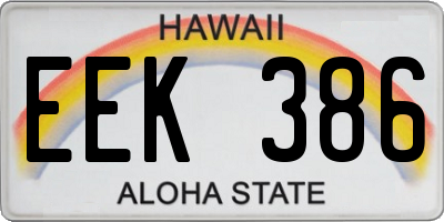 HI license plate EEK386