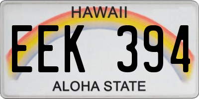 HI license plate EEK394