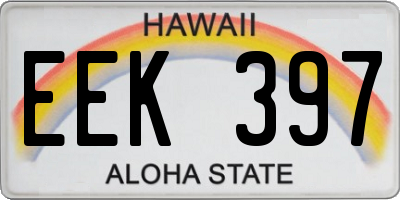 HI license plate EEK397