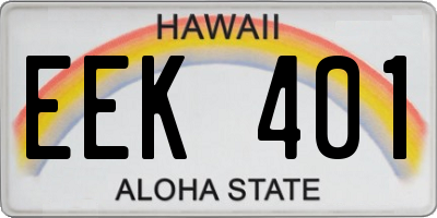 HI license plate EEK401