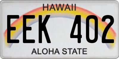 HI license plate EEK402