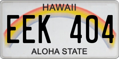 HI license plate EEK404