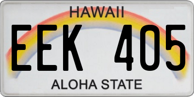 HI license plate EEK405