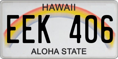 HI license plate EEK406