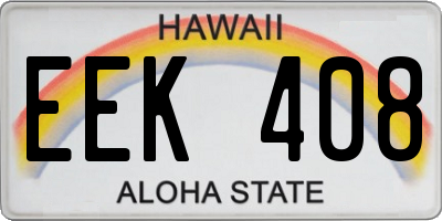 HI license plate EEK408