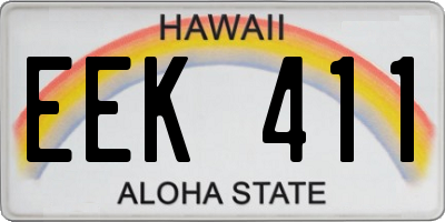HI license plate EEK411