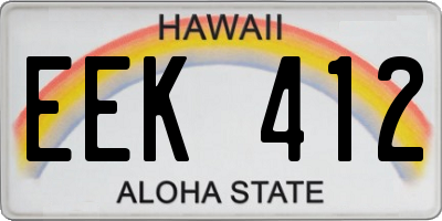HI license plate EEK412