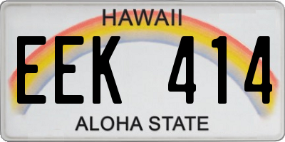 HI license plate EEK414