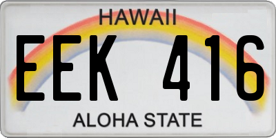 HI license plate EEK416
