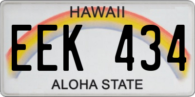HI license plate EEK434
