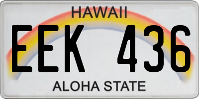 HI license plate EEK436