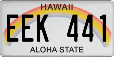 HI license plate EEK441